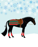 Horse Christmas Card: Newmarket Blanket Christmas Horse