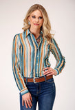 Roper Studio West Women's Watercolor Stripe Long Sleeve Western Shirt
