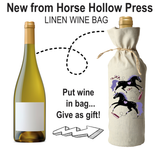 Horse Equestrian Linen Wine Bag