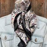 Rodeo Drive Black Floral Wild Rag