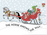 Horse Christmas Card: The horse knows the way...