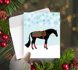 Horse Christmas Card: Newmarket Blanket Christmas Horse