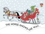 Horse Christmas Card: The horse knows the way...