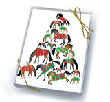 Horse Boxed Christmas Cards: Tree of blanketed horses