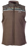 Hooey Ladies Packable Vest Brown Body Full Zip with Serape Pattern Toke and Bag