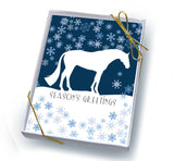 Horse Boxed Christmas Cards: Blue Snowy Scene