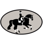 3 x 5" Waterproof Oval Equestrian Horse Sticker: Piaffe