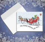 Horse Christmas Card: The horse knows the way...