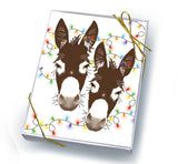 Donkey/Horse Boxed Christmas Cards: Donkeys w/ Lights