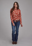 Karman Classics Cactus Floral Long Sleeve Western Shirt with Snaps