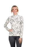 Kastel Denmark Long Sleeve Quarter Zip Top - Black & White Floral