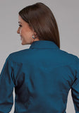 Karman Classics Ladies Blue Steel Long Sleeve Shirt with Snaps