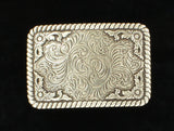Nocona Adult Engraved Buckle -Rope Edge Floral Scroll