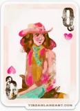 Western Cowgirl Queen Matte Waterproof Sticker