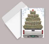 Horse Boxed Christmas Cards: Hay Truck w/ Apple Snowflakes