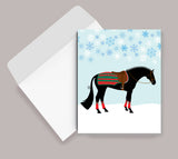 Horse Christmas Card: Newmarket Blanket Christmas Horse