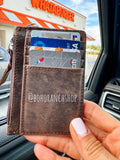 Thunderbird Western Cowhide Leather Keychain Wallet