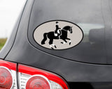 3 x 5" Waterproof Oval Equestrian Horse Sticker: Piaffe