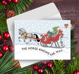 Horse Christmas Card: The horse knows the way...