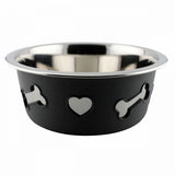 Weatherbeeta Non-Slip Stainless Steel Silicone Bone Dog Bowl