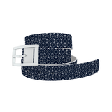 Navy Bits Belt with White Buckle Combo