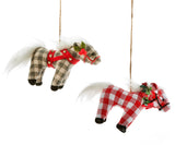 3D Plaid Horse Ornament