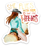 She Flies With Her Own Wings Western Cowgirl Sticker