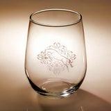 Kelley and Coimpany Stemless Etched Wine Glass