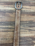 Belt Ladies Light Brown With Cream Buck Stitch