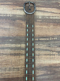 Belt Ladies Tan With Turquoise Buck Stitch