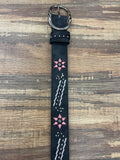 Belt Ladies Black With Embroidery